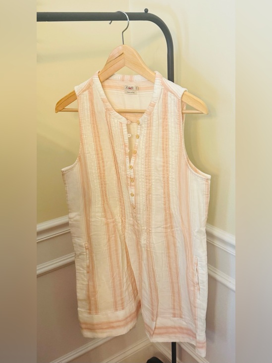 Faherty Dresses & Skirts - Faherty Cream and Light Peach Striped Mini Dress
